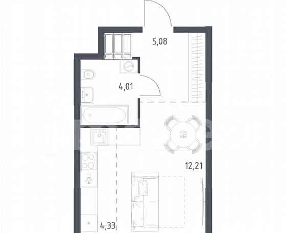 Студия, 25.6 м2, 22/23 эт. Москва