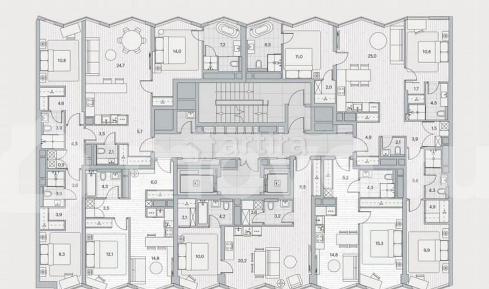 3-комн. пентхаус, 101.6 м2, 13/20 эт. Москва - изображение 3