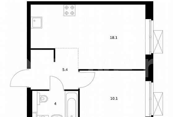 1-комн. квартира, 37.6 м2, 10/25 эт. Москва