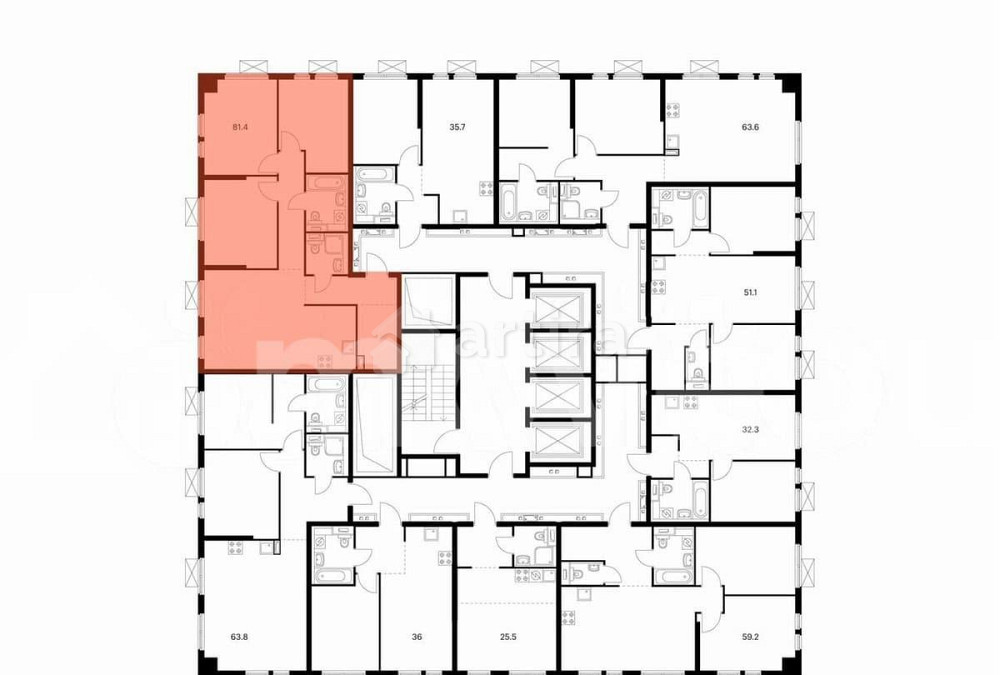 3-комн. квартира, 79.4 м2, 27/33 эт. Москва - изображение 2