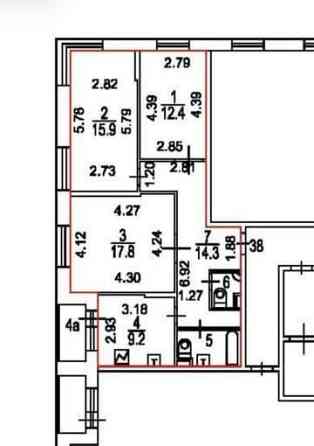 3-комн. квартира, 75 м2, 2/16 эт. Москва