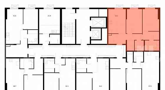 2-комн. квартира, 58.1 м2, 13/16 эт. Москва