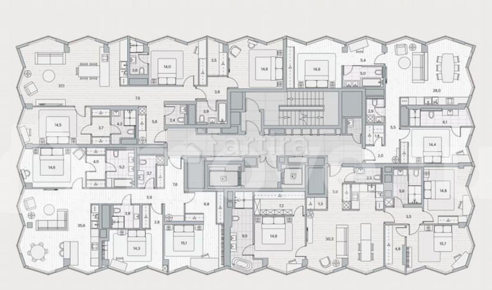 3-комн. пентхаус, 115.1 м2, 15/26 эт. Москва - изображение 4
