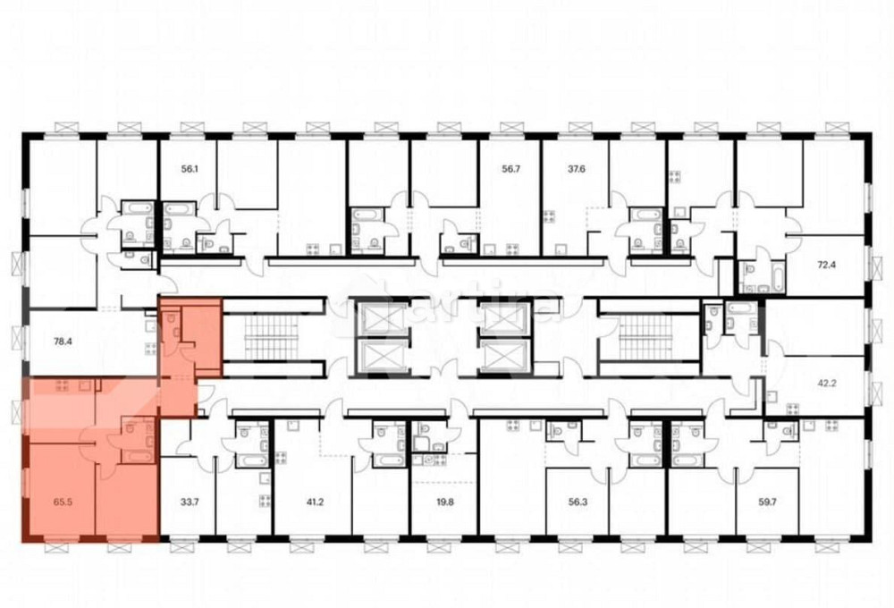 2-комн. квартира, 65.5 м2, 8/25 эт. Москва - изображение 3