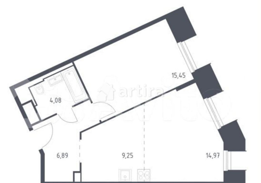 2-комн. апарт-ы, 50.7 м2, 15/30 эт. Москва - изображение 2