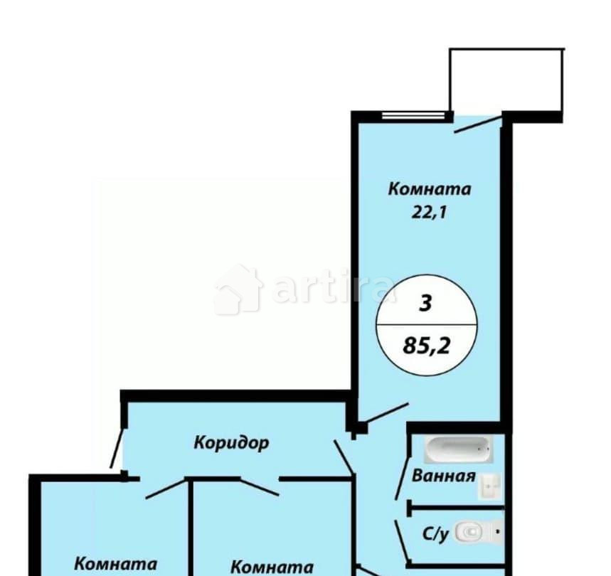 Комната, 22 м2, 8/8 эт. Москва - изображение 3