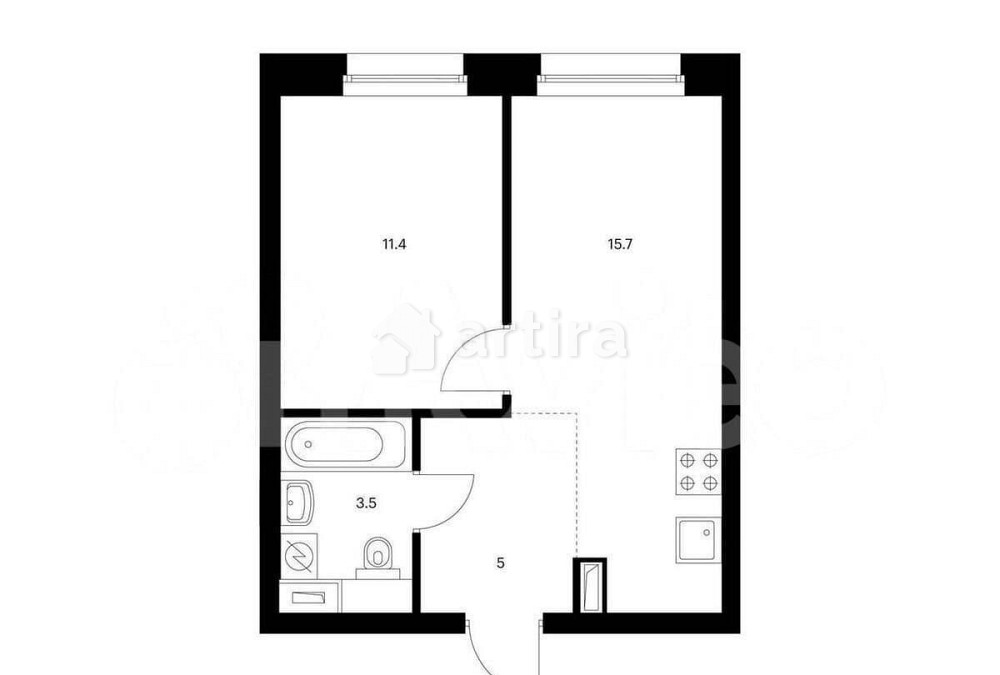 1-комн. квартира, 35.6 м2, 15/53 эт. Москва - изображение 1