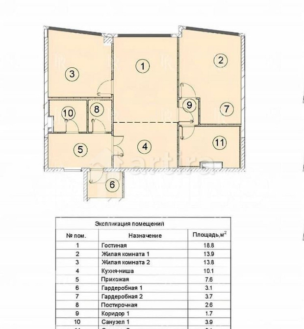 3-комн. квартира, 87.3 м2, 11/24 эт. Москва - изображение 4