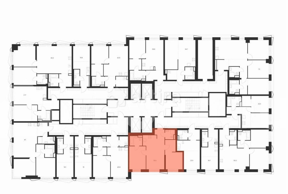 2-комн. квартира, 51.5 м2, 5/38 эт. Москва - изображение 3