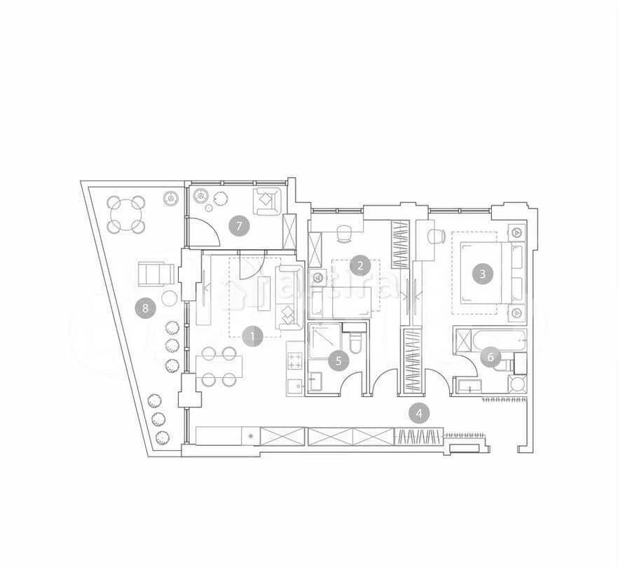 3-комн. квартира, 81.2 м2, 2/19 эт. Москва - изображение 2