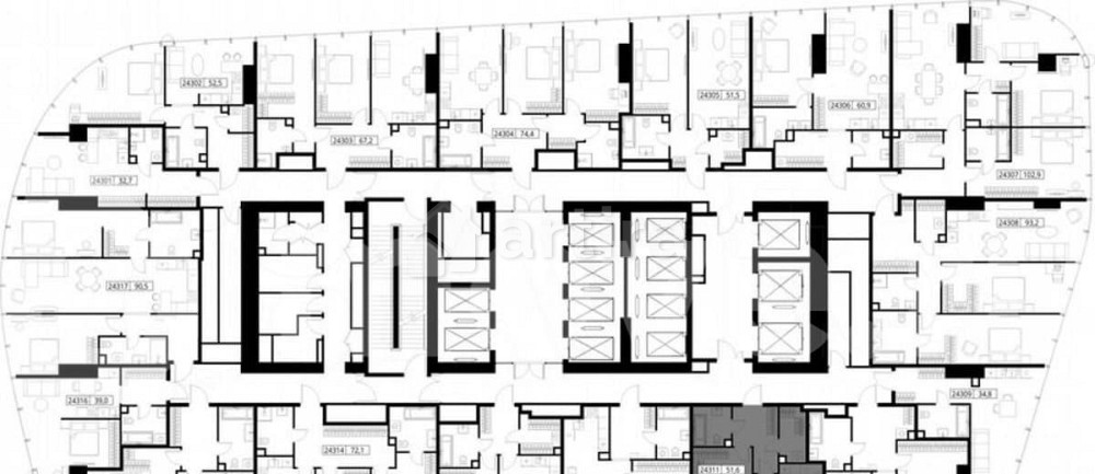 1-комн. квартира, 51.6 м2, 43/90 эт. Москва - изображение 2