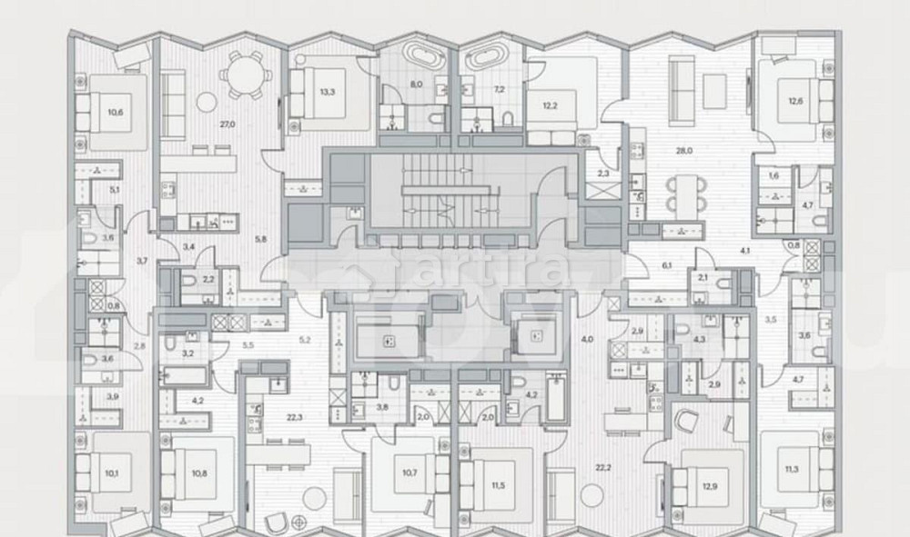 3-комн. пентхаус, 103.9 м2, 7/22 эт. Москва - изображение 2