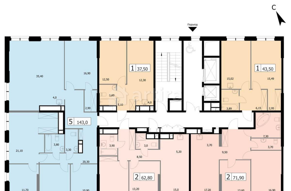 5-комн. квартира, 143 м2, 19/19 эт. Москва - изображение 12