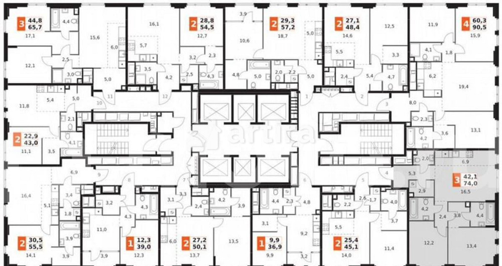 3-комн. квартира, 74 м2, 40/42 эт. Москва - изображение 4
