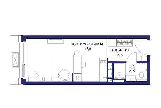 Студия, 28.22 м2, 4/19 эт. Москва