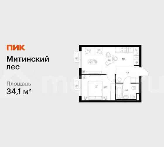 1-комн. квартира, 34.1 м2, 22/27 эт. Москва