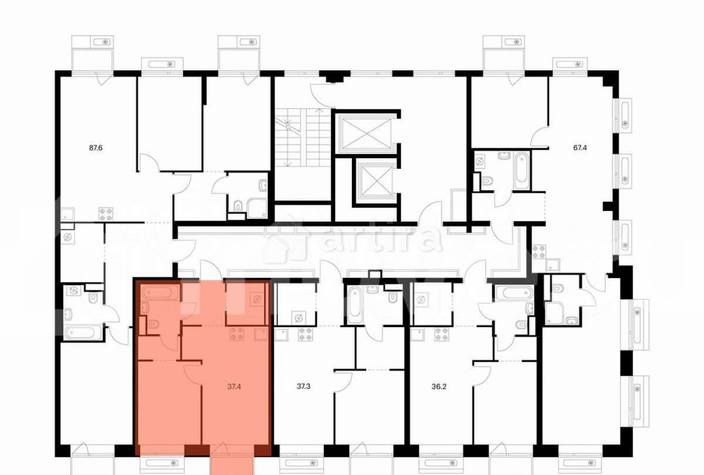 1-комн. квартира, 37.4 м2, 5/12 эт. Москва - изображение 3