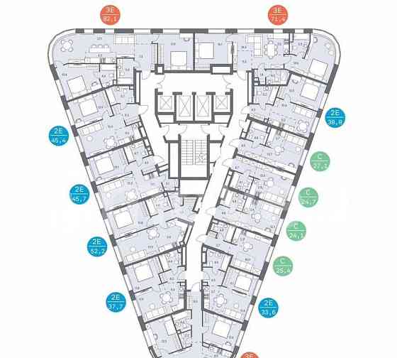 3-комн. квартира, 63.8 м2, 6/31 эт. Москва