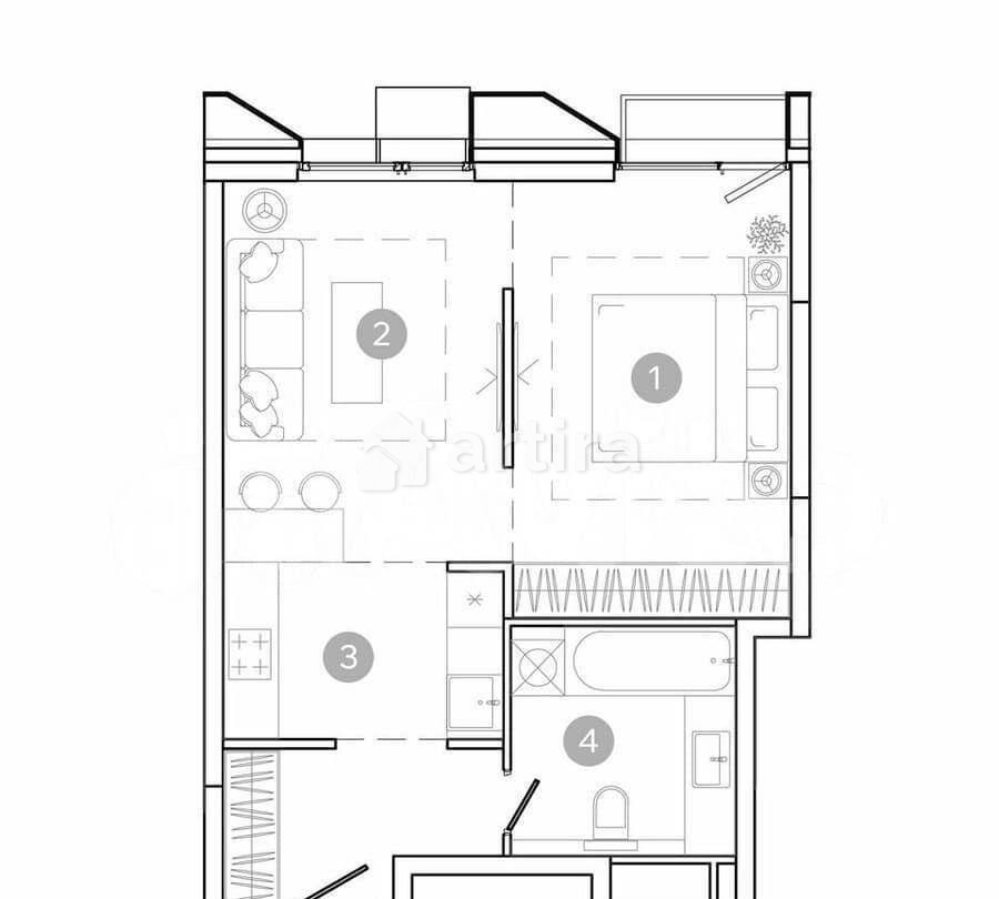 2-комн. квартира, 43.5 м2, 8/21 эт. Москва - изображение 2