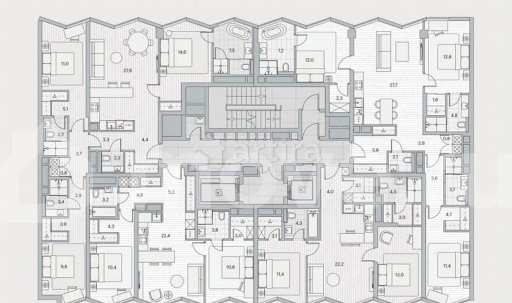 2-комн. пентхаус, 66.5 м2, 6/24 эт. Москва - изображение 4