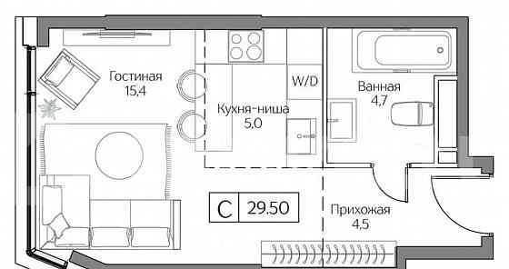 Студия, 29.5 м2, 14/27 эт. Москва