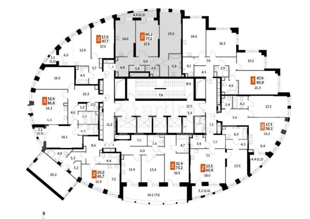 2-комн. квартира, 77.2 м2, 15/44 эт. Москва - изображение 5