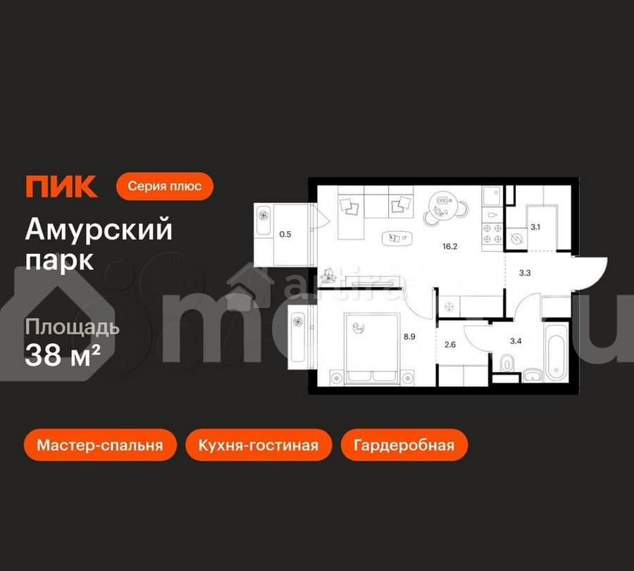 1-комн. квартира, 38 м2, 8/19 эт. Москва - изображение 1