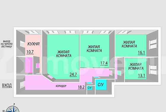 4-комн. квартира, 111.2 м2, 5/5 эт. Москва