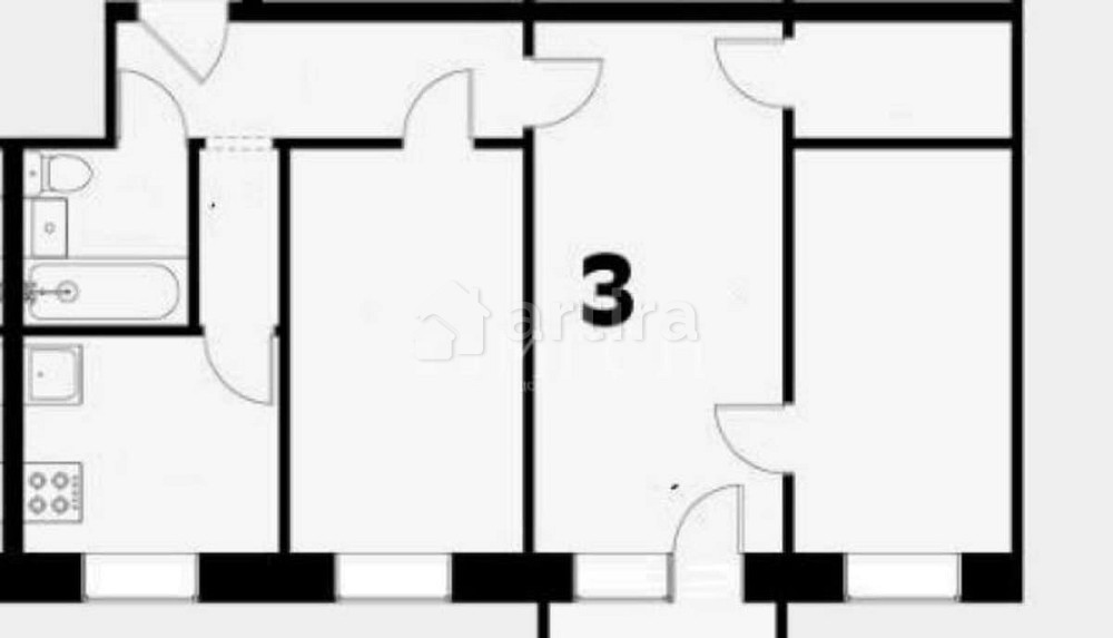 3-комн. квартира, 58 м2, 3/4 эт. Москва - изображение 2