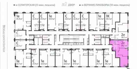 2-комн. квартира, 54.4 м2, 18/32 эт. Москва