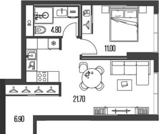 1-комн. квартира, 29 м2, 3/19 эт. Москва
