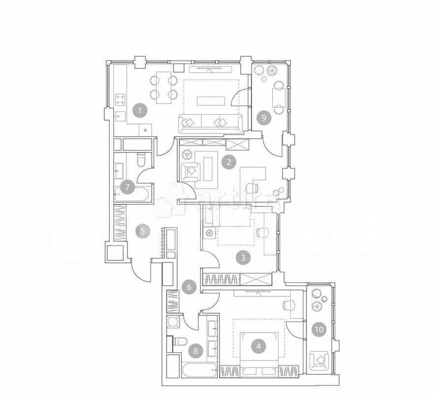 4-комн. квартира, 99.6 м2, 17/19 эт. Москва - изображение 2