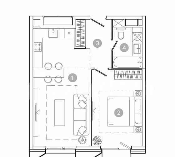 2-комн. квартира, 48.2 м2, 3/21 эт. Москва