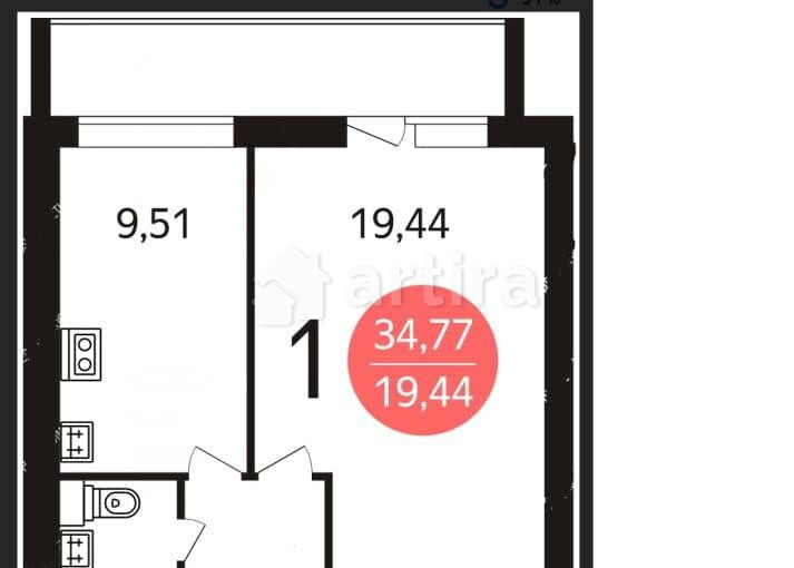 1-комн. квартира, 34.8 м2, 10/14 эт. Москва - изображение 13