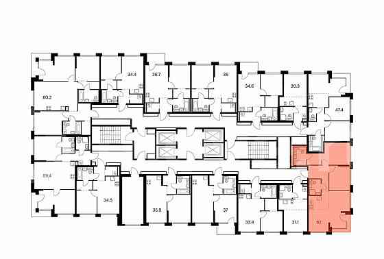 2-комн. квартира, 62 м2, 16/32 эт. Москва