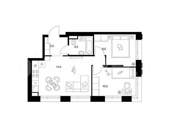 2-комн. квартира, 46 м2, 17/29 эт. Москва
