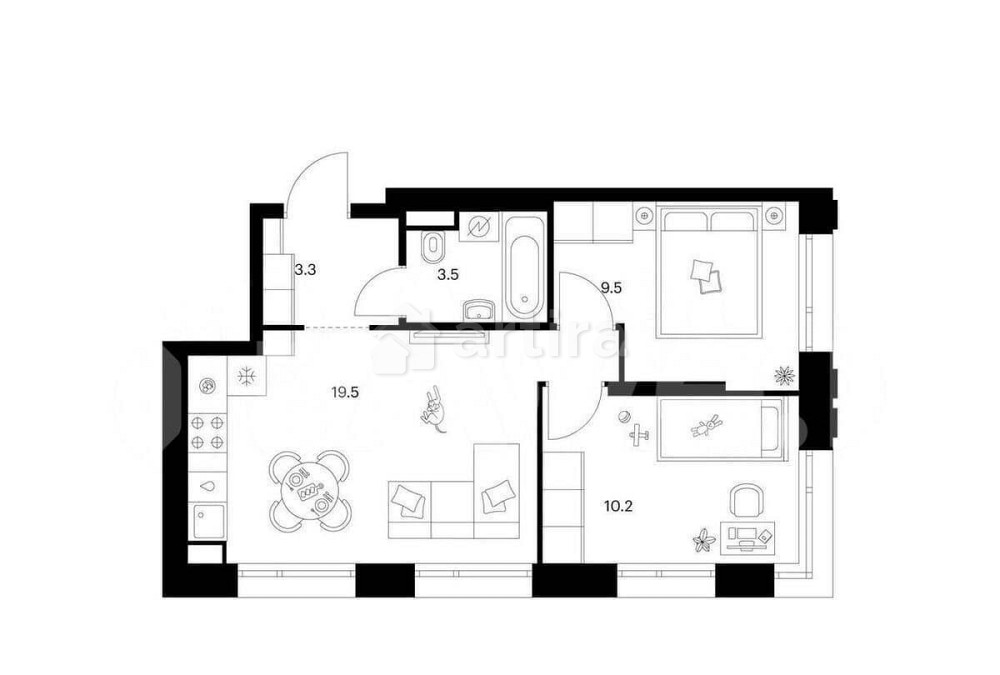2-комн. квартира, 46 м2, 17/29 эт. Москва - изображение 1