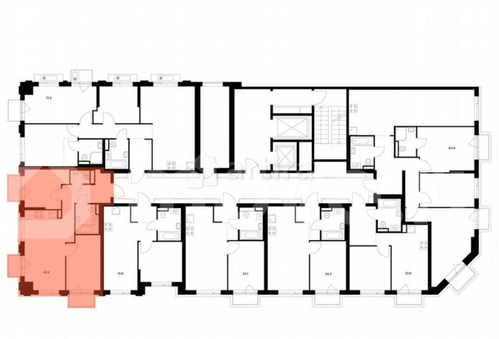2-комн. квартира, 48.9 м2, 3/17 эт. Москва - изображение 2