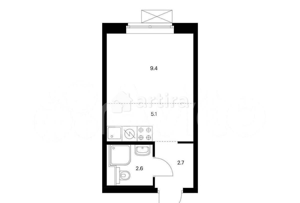 Студия, 19.8 м2, 4/25 эт. Москва - изображение 1