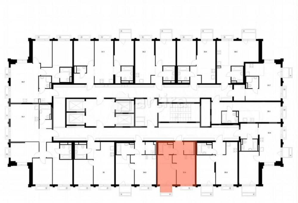 1-комн. квартира, 32.4 м2, 5/32 эт. Москва - изображение 2