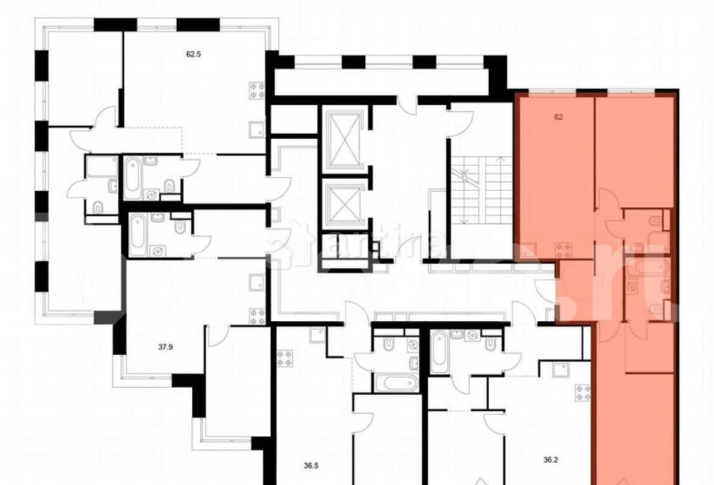 2-комн. квартира, 62 м2, 9/16 эт. Москва - изображение 3