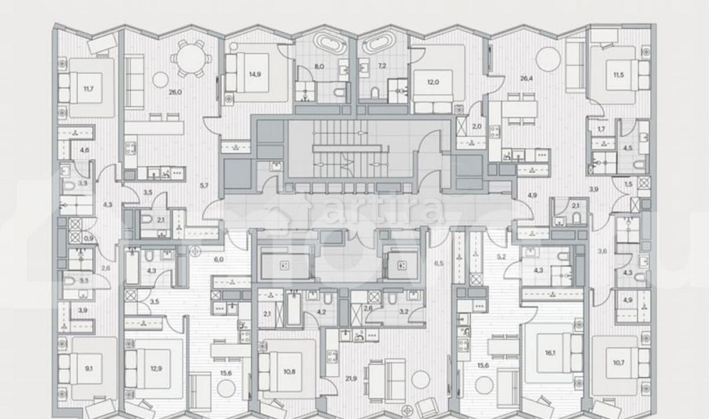 3-комн. пентхаус, 101.7 м2, 11/20 эт. Москва - изображение 6