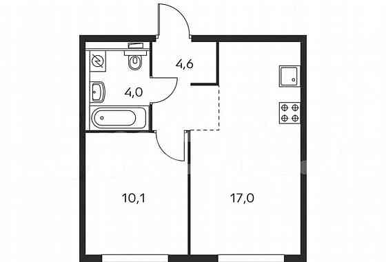 1-комн. квартира, 35.7 м2, 16/25 эт. Москва