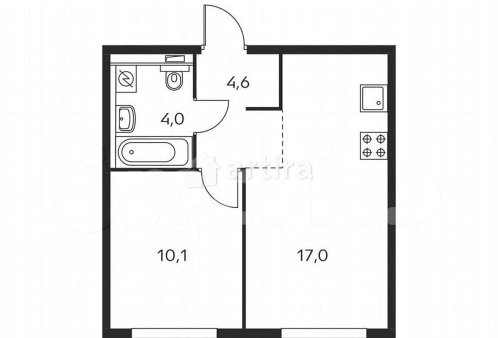 1-комн. квартира, 35.7 м2, 16/25 эт. Москва - изображение 1