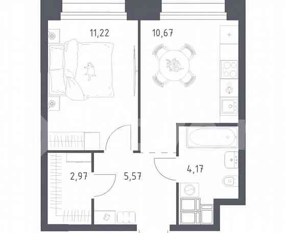 1-комн. апарт-ы, 34.6 м2, 21/23 эт. Москва