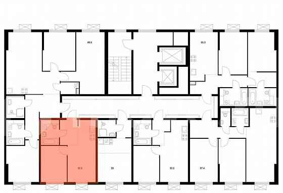 1-комн. квартира, 32.3 м2, 2/16 эт. Москва