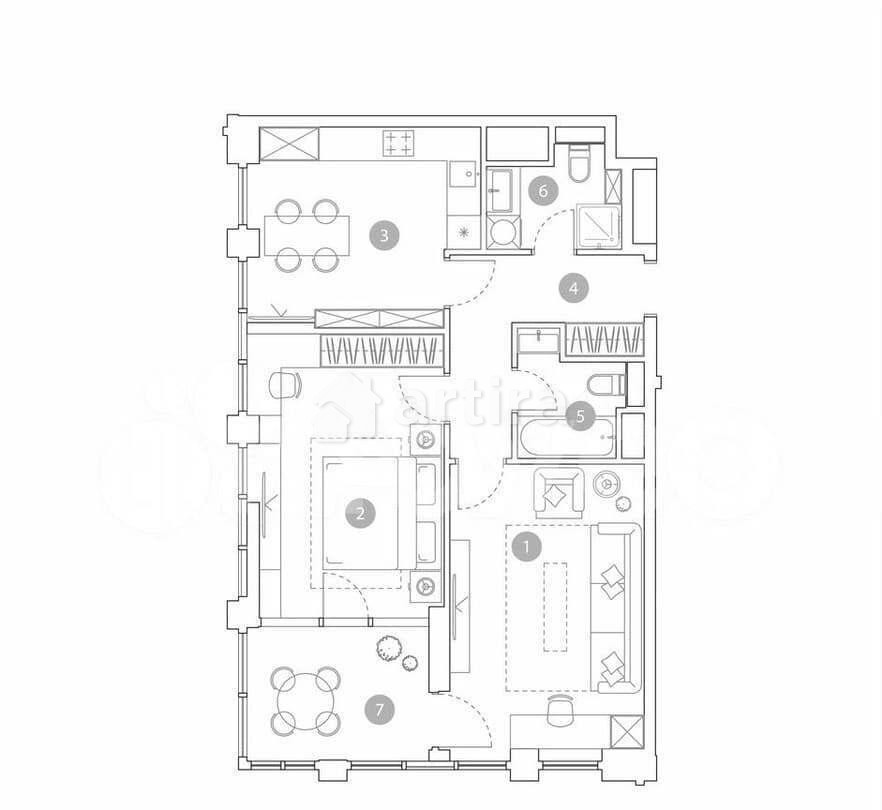2-комн. квартира, 68.4 м2, 18/19 эт. Москва - изображение 2