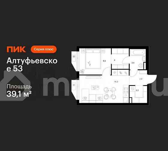 1-комн. квартира, 39.1 м2, 2/32 эт. Москва