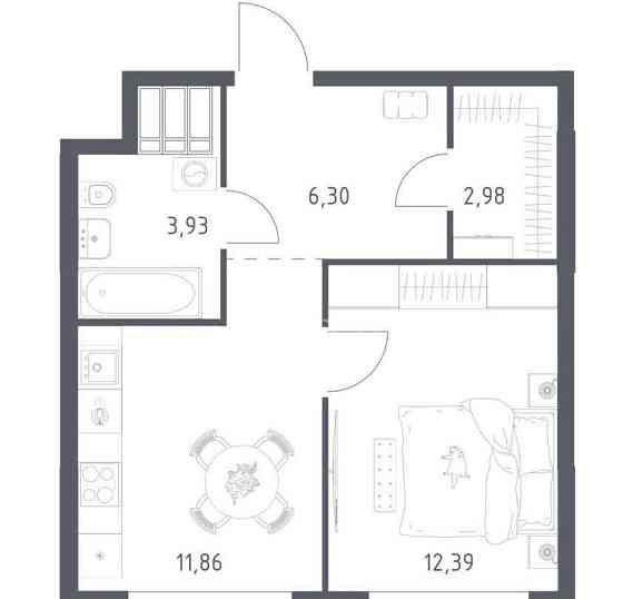 1-комн. квартира, 37.7 м2, 22/23 эт. Москва