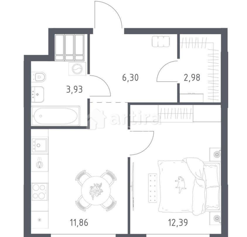 1-комн. квартира, 37.7 м2, 22/23 эт. Москва - изображение 1